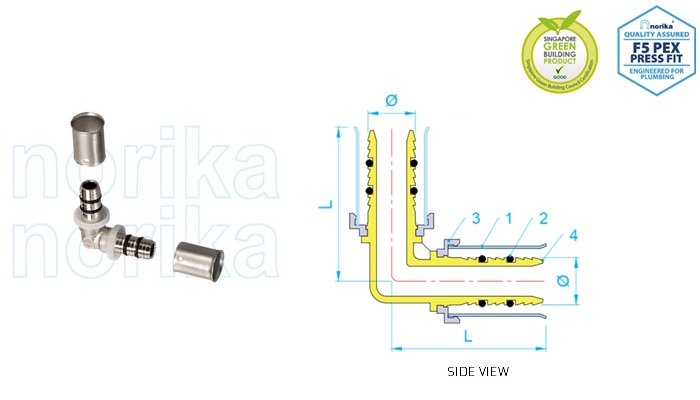 PEX Press-Fit Equal Elbow  (Type F5)